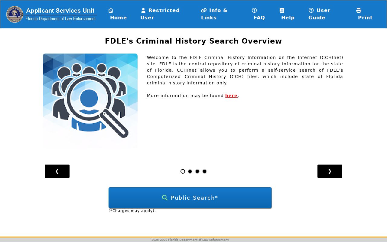 Okeechobee County criminal record search through FDLE CCHInet